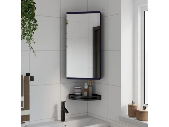 Eck-Spiegelschrank Grau 30x24x60 cm