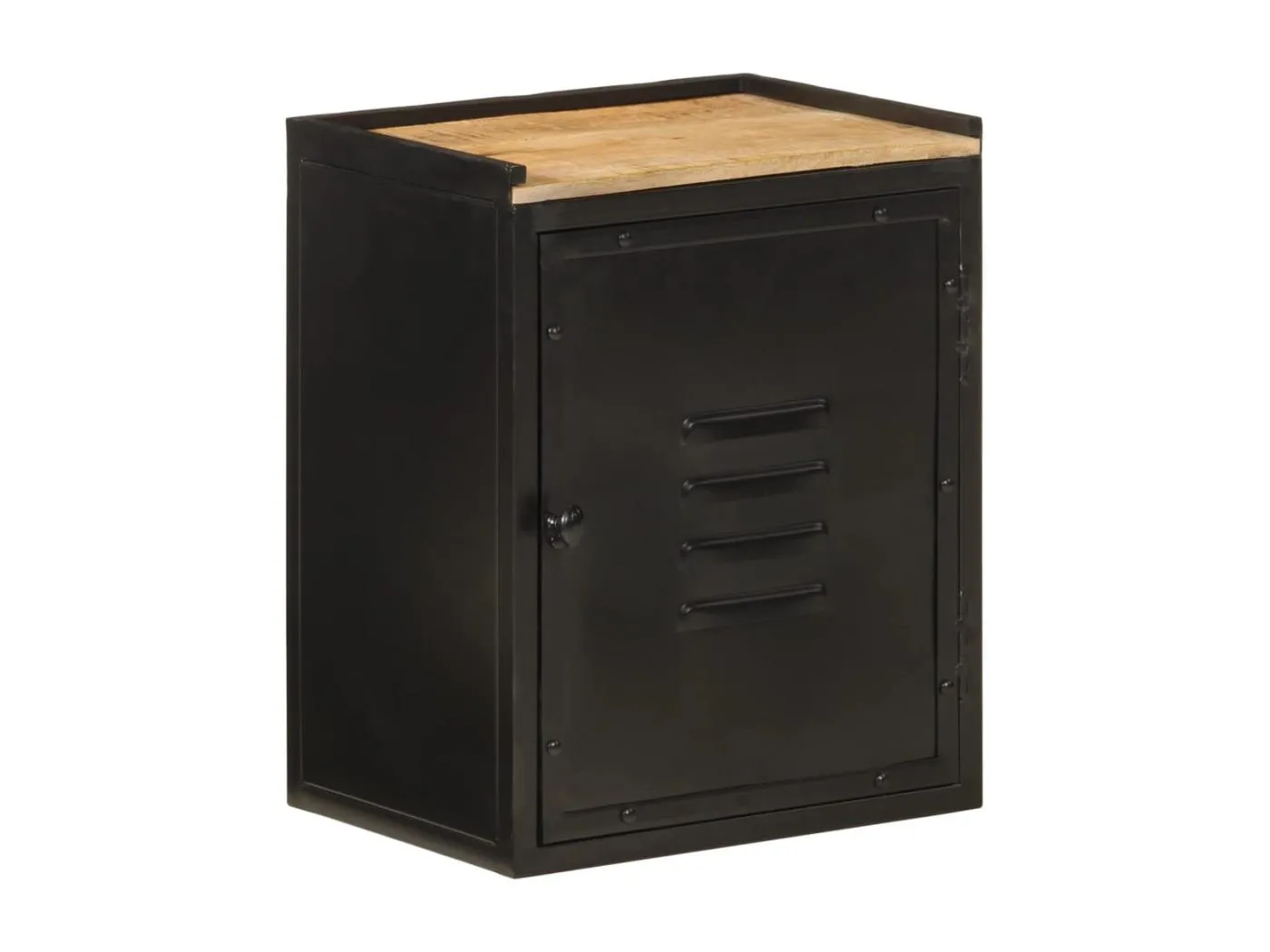 Badschrank 40x30x50 cm Eisen und Massivholz Mango