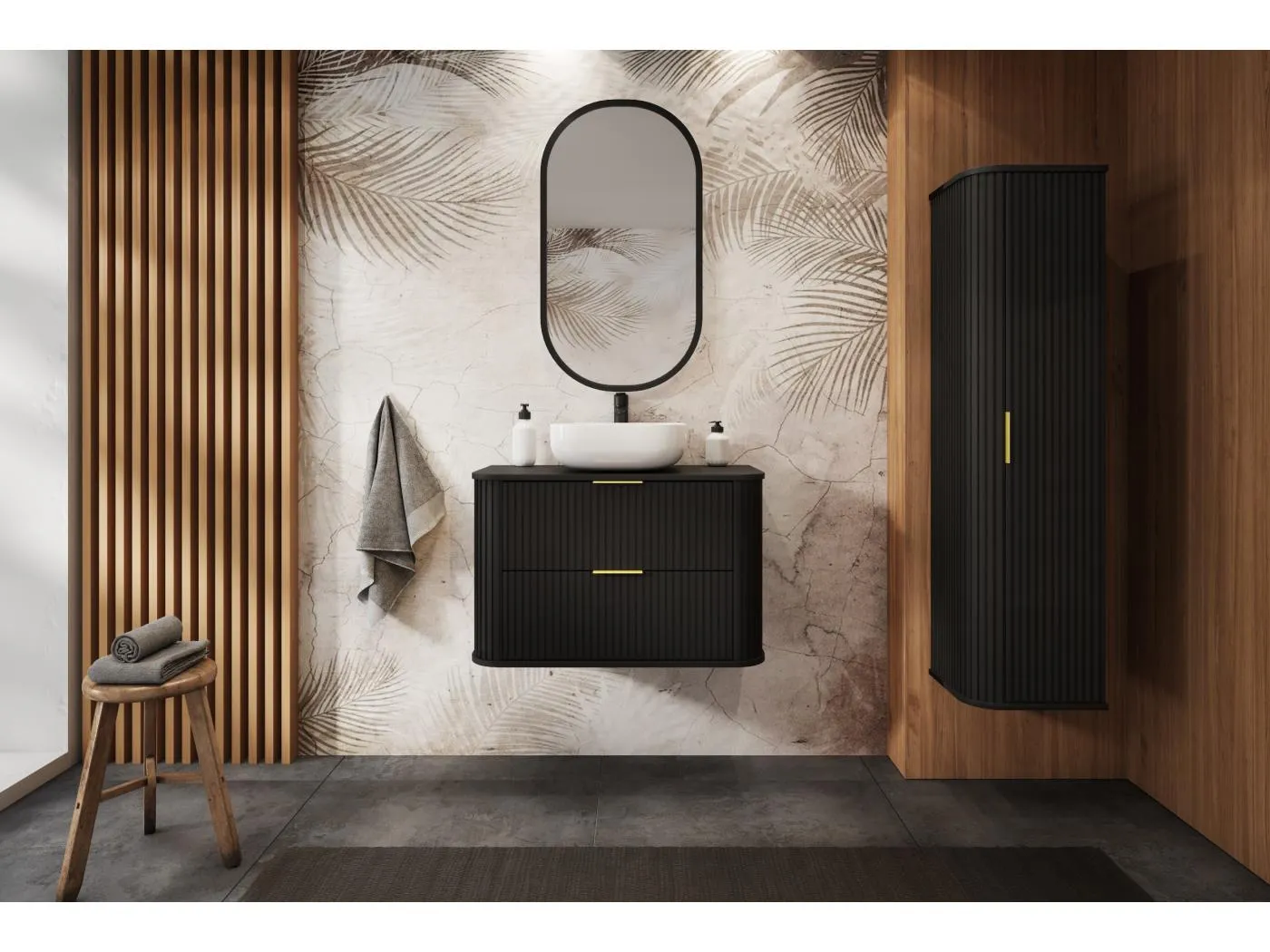 ELEGANCE Hängeschrank unter Waschbecken 41,5 × 60,4 × 51,7 cm schwarz