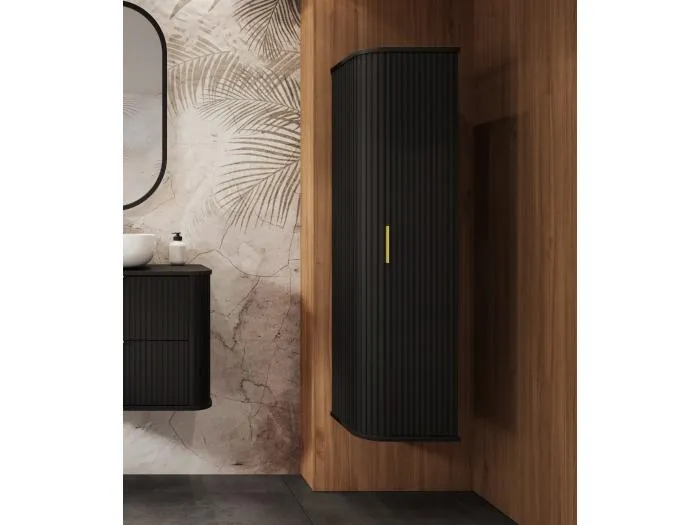 ELEGANCE Badezimmerschrank hoch 31,5 × 35,5 × 139 cm schwarz