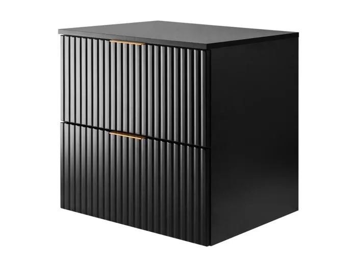 Waschtischunterschrank FLOW 60 cm Schwarz mit Platte