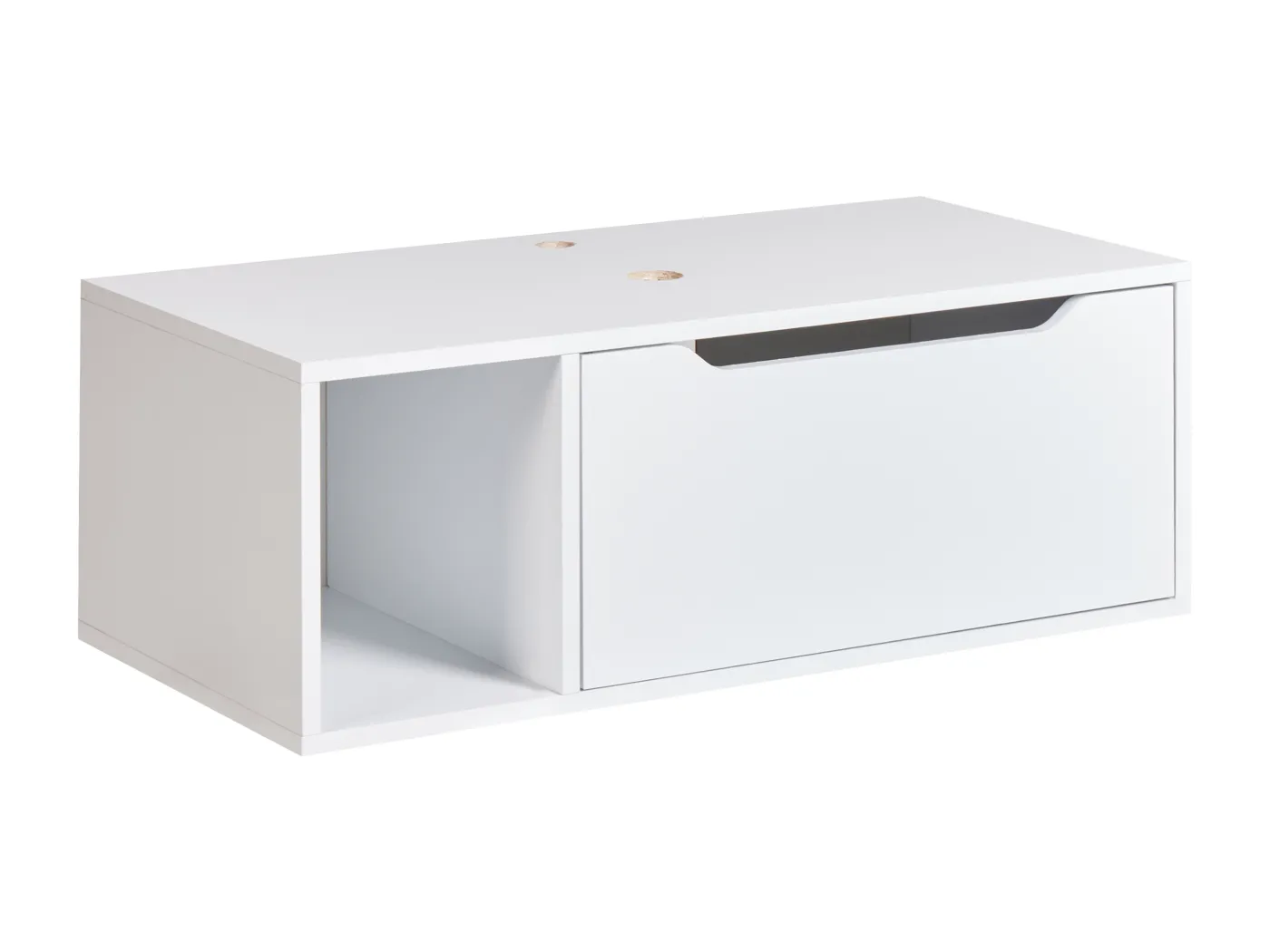 Hänge Waschbeckenunterschrank weiß 80x40 cm mit Klappe und Regal modern Cascavel