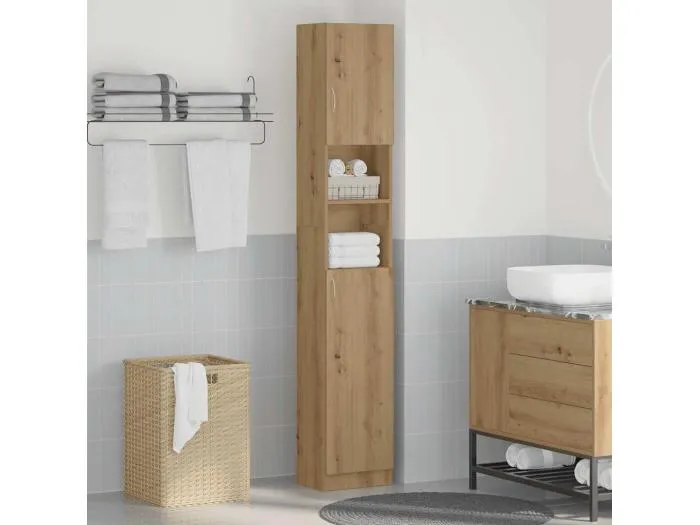 Badschrank Artisan-Eiche 32x25,5x190 cm Holzwerkstoff