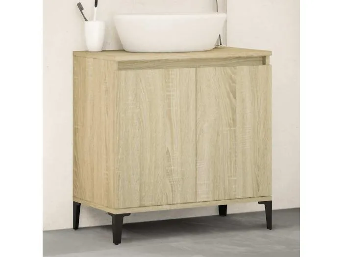 Waschbeckenunterschrank Sonoma-Eiche 58x33x60 cm Holzwerkstoff