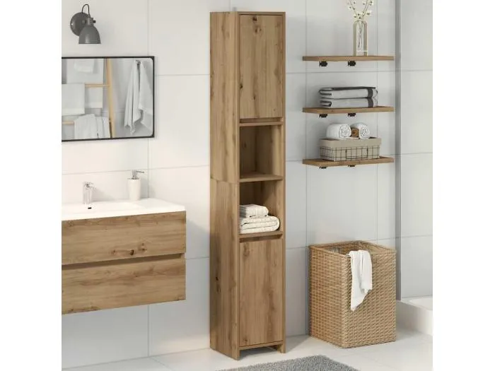 Badschrank Artisan-Eiche 30x30x183,5 cm Holzwerkstoff
