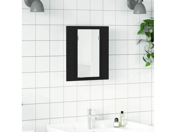 LED-Bad-Spiegelschrank Schwarz 40x12x45 cm Acryl