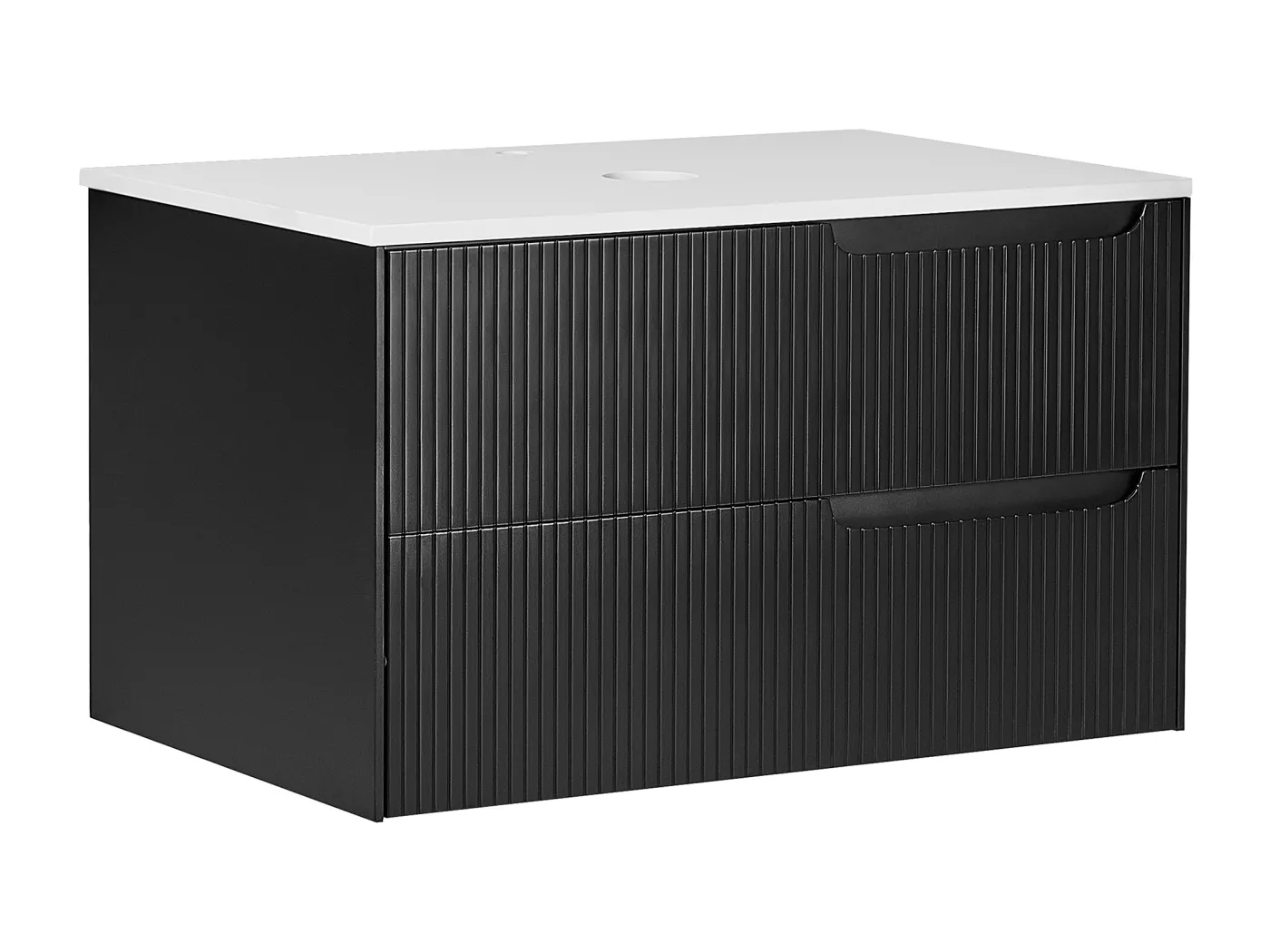 Wandmontierter Waschtischunterschrank QUINTELA 80 cm Schwarz