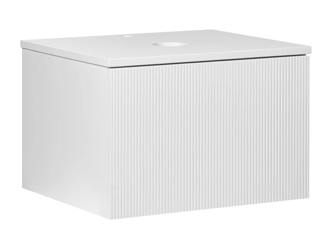 Waschbeckenunterschrank 60 x 52 cm weiß mit Schubladen Hängeschrank Bad Alzira