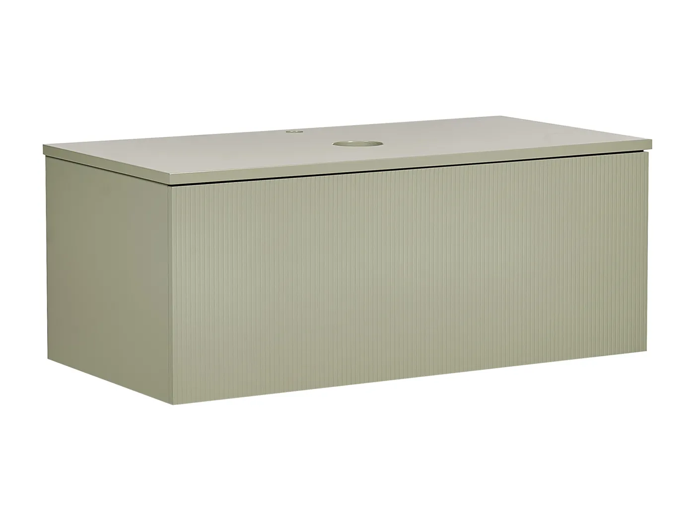 Waschbeckenunterschrank 100 x 52 cm grün mit Schubladen Hängeschrank Bad Alzira