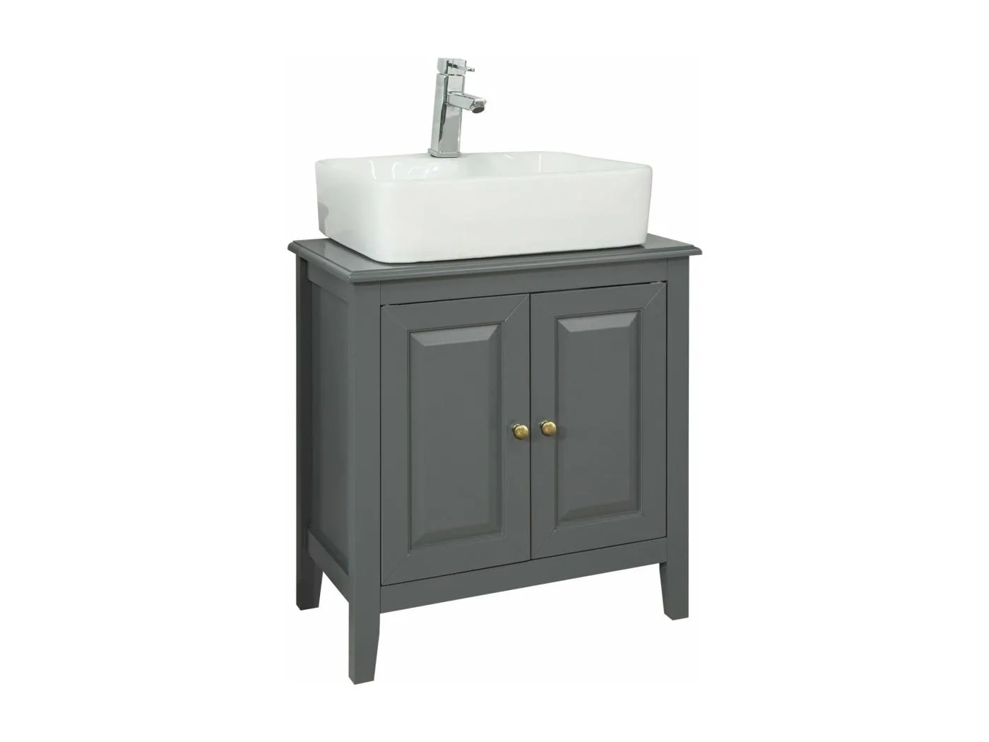 Waschbeckenunterschrank FRG202-DG 60 x 62 x 30 cm Grau