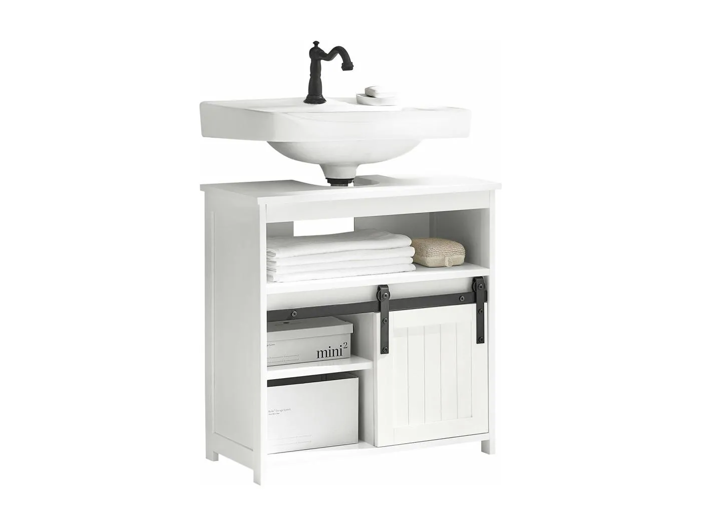 Waschbeckenunterschrank BZR61-W 60 x 63 x 30 cm Weiß