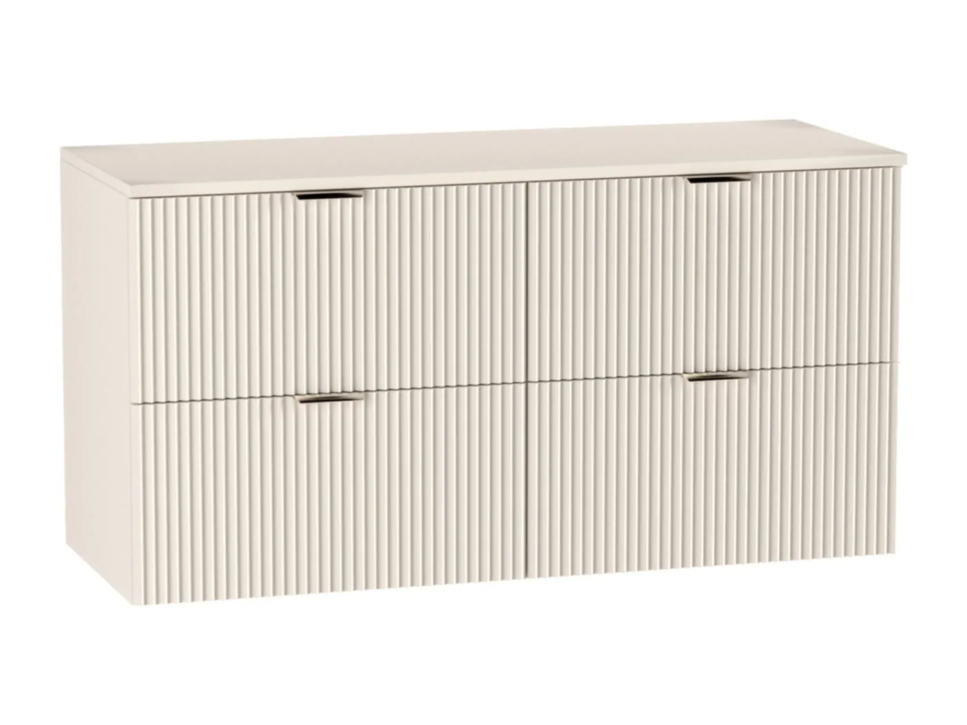 Waschtischunterschrank WENA, geriffelte Fronten, Willy, 120x60x47 cm, Kaschmir