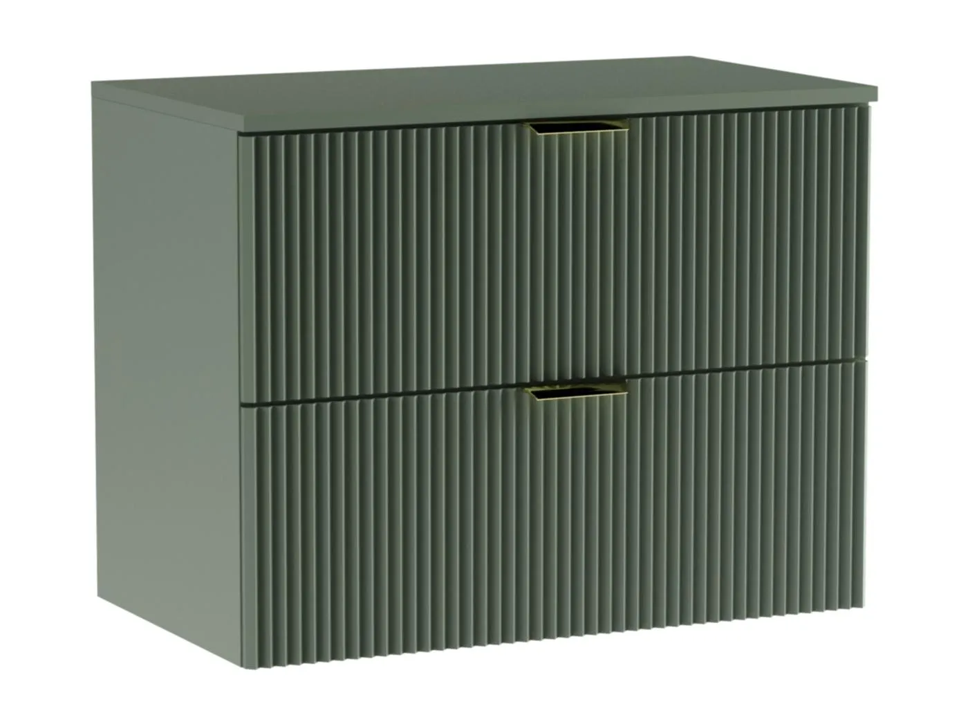 Waschtischunterschrank WENA, geriffelte Fronten, Willy, 80x60x47 cm, Grün