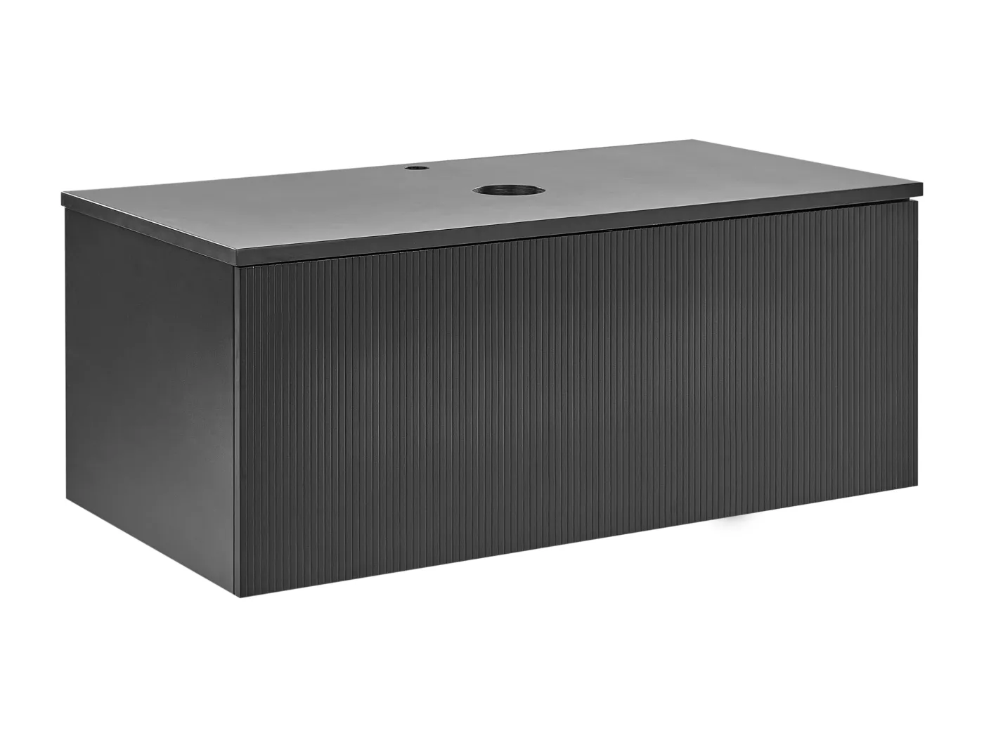 Waschbeckenunterschrank 100x52 cm schwarz mit Schubladen Hängeschrank Bad Alzira