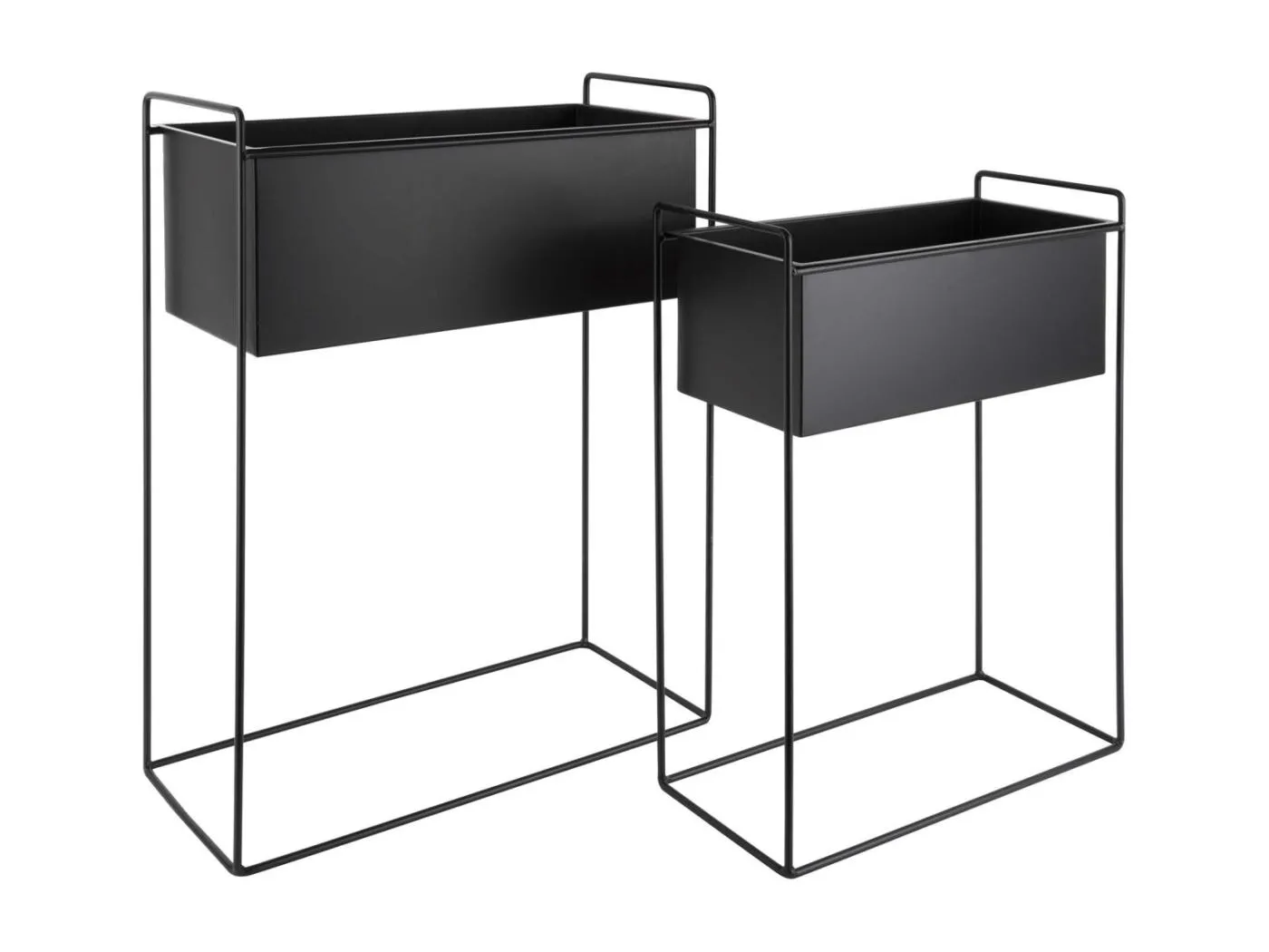 Set aus 2 rechteckigen Pflanzenhaltern aus Metall Essence