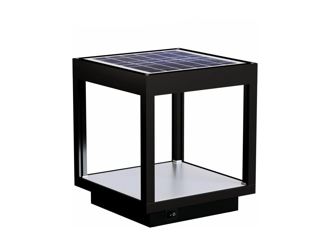 3,5 W batteriebetriebene LED-Solar-Visierlaterne, IP54, schwarz