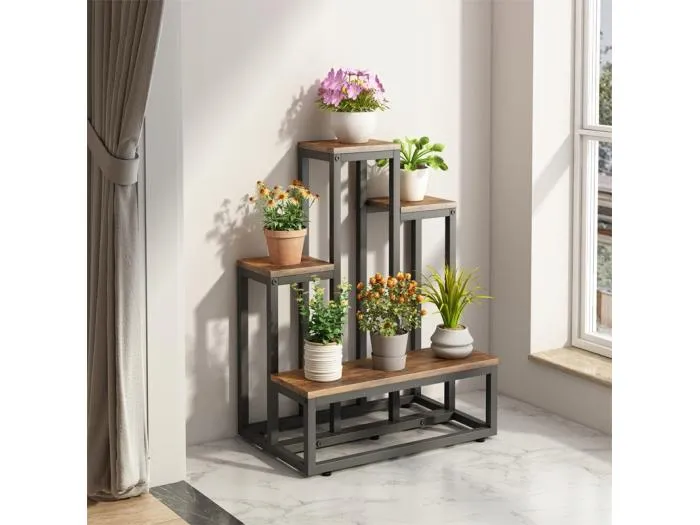 Industrieller, rustikaler Blumenständer im Loft-Stil, 67 cm