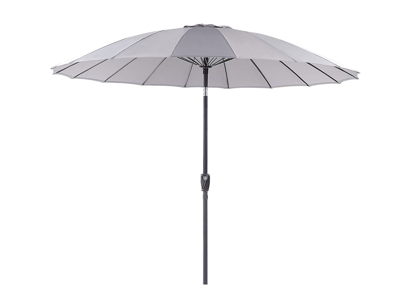 Sonnenschirm grau rund ⌀ 255 cm verstellbar mit Kurbel Aluminiumgestell Baia