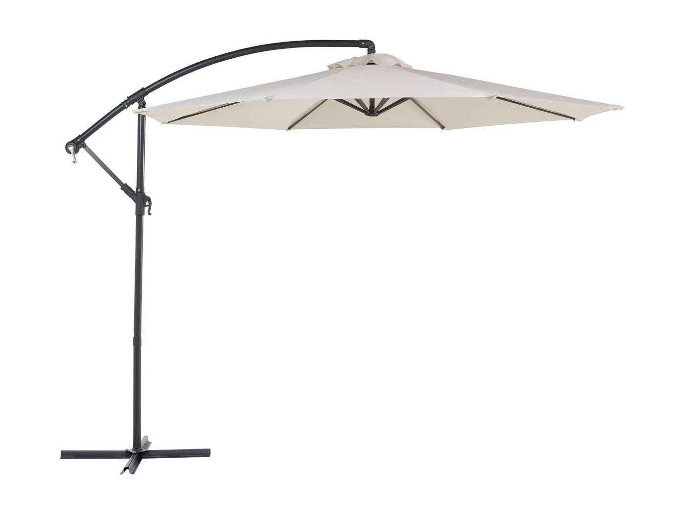 Trendy Sonnenschirm Diam. 300 cm Polyester/Metall helles beige