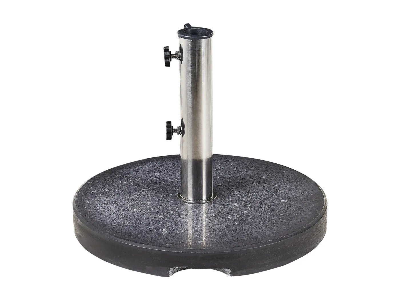 Garten Sonnenschirmständer Granit / Edelstahl rund schwarz ⌀ 45 cm Modern Ceggia