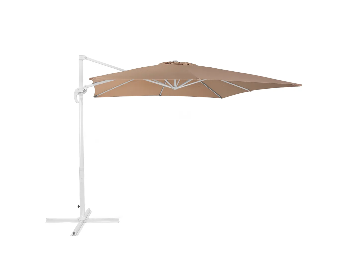 Stilvoller Sonnenschirm Polyester quadratische Form sandbeige Monza