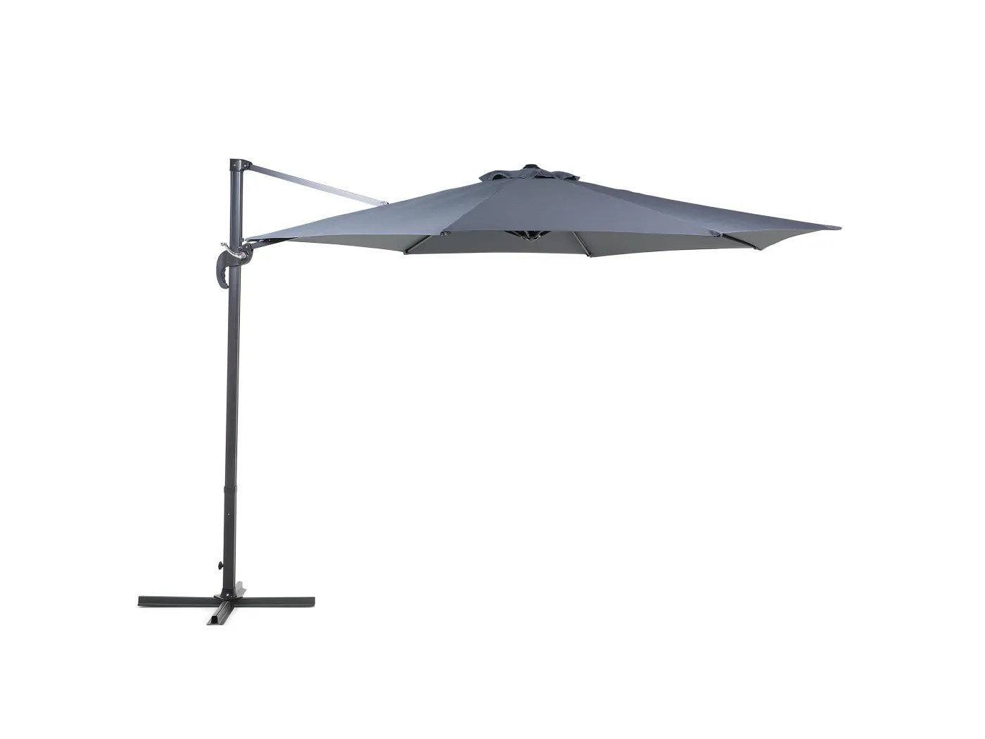 Trendy Sonnenschirm diam. 300 cm dunkelgrau Polyester Savona