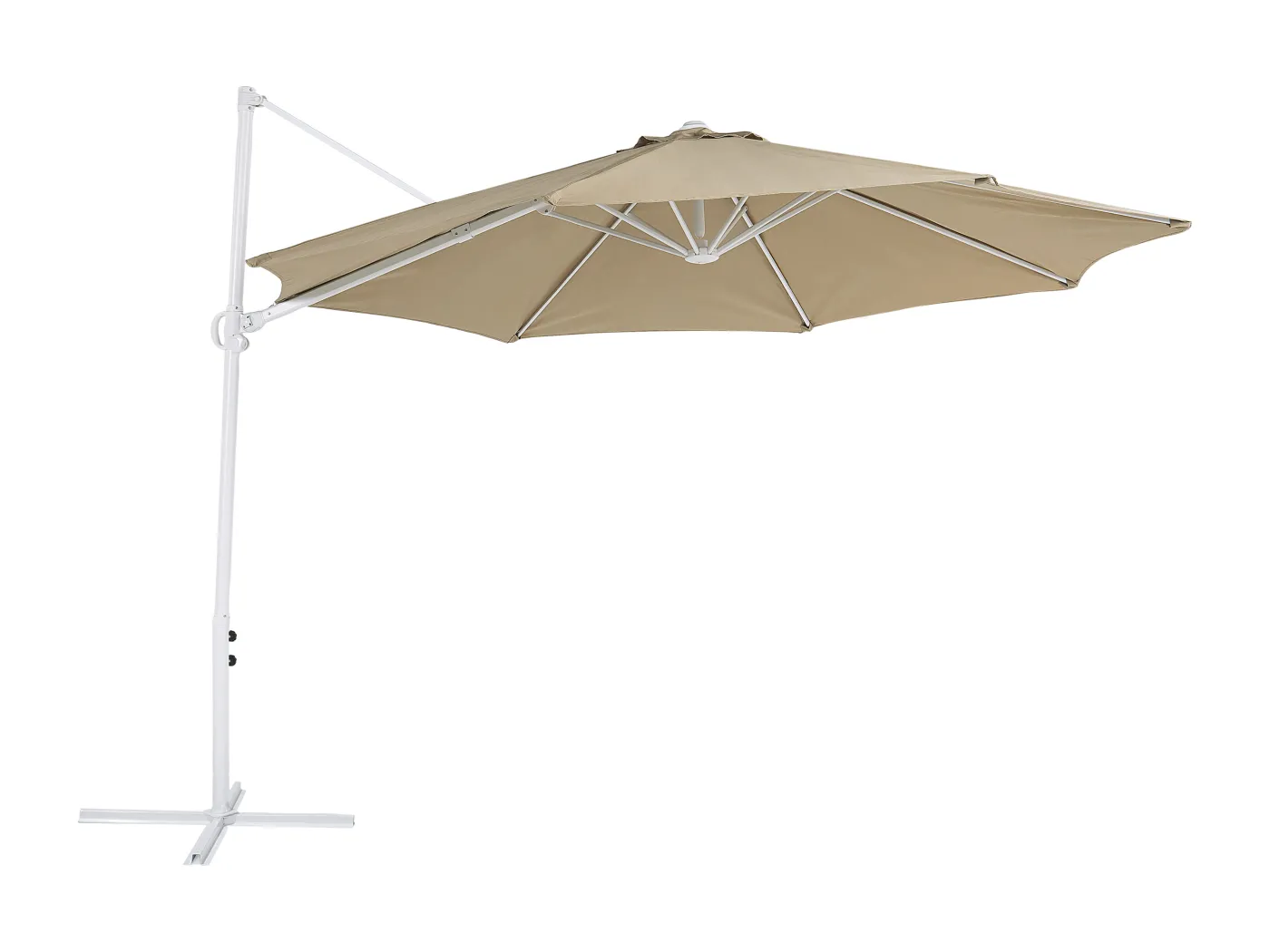 Trendy Sonnenschirm ⌀ 295 cm beige/weiß Polyester Savona II