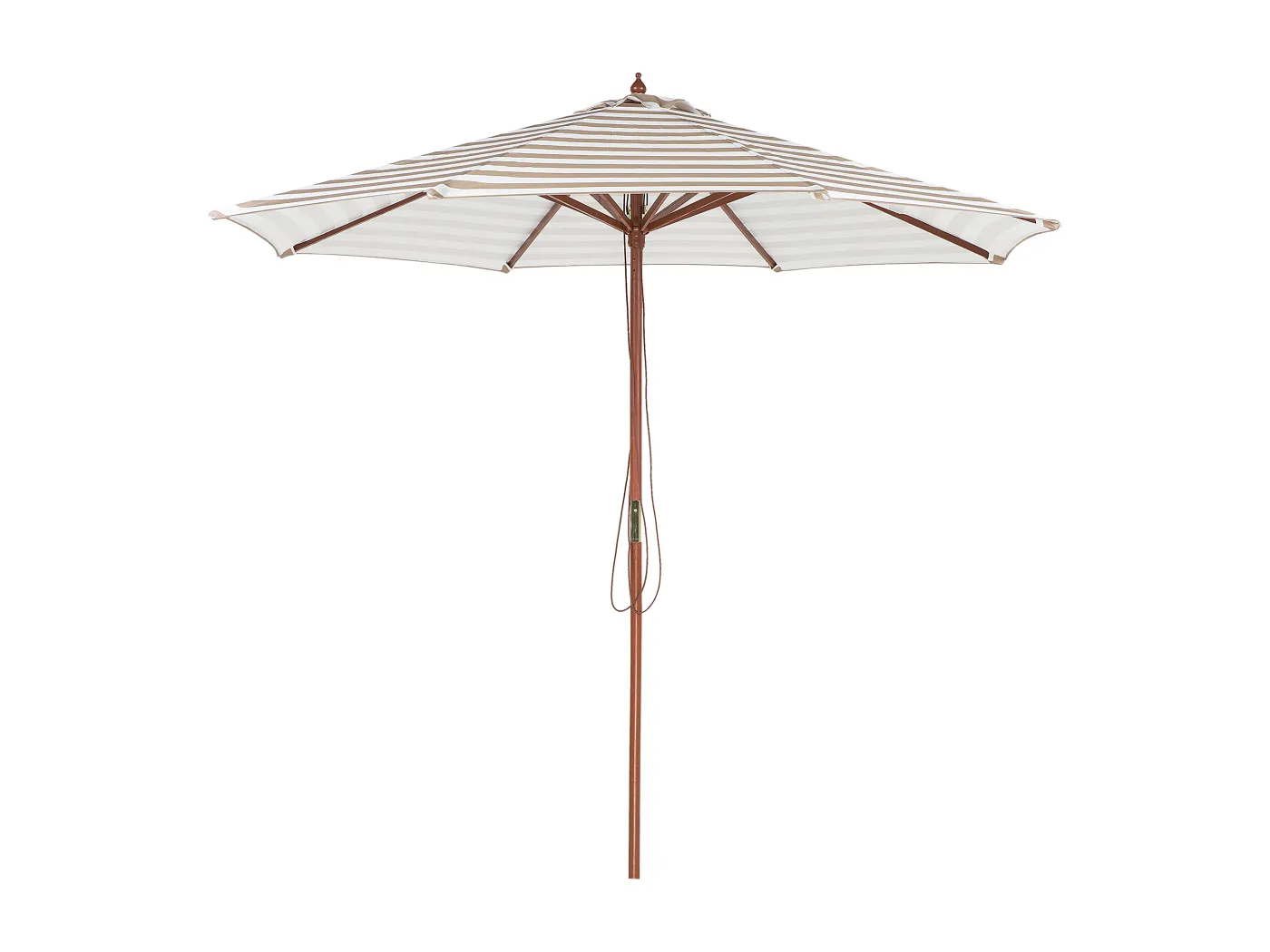 Runder Sonnenschirm mit Zebra-Streifen in Beige/Weiß ⌀ 245 cm Modern Ferentillo