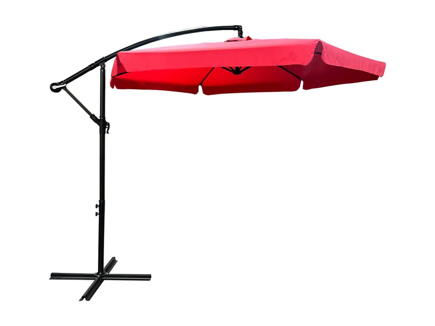 Garten- und Terrassenschirm CYNIA wasserdicht in Rot Gewicht 11,7 kg L300 x B300 x H245 cm
