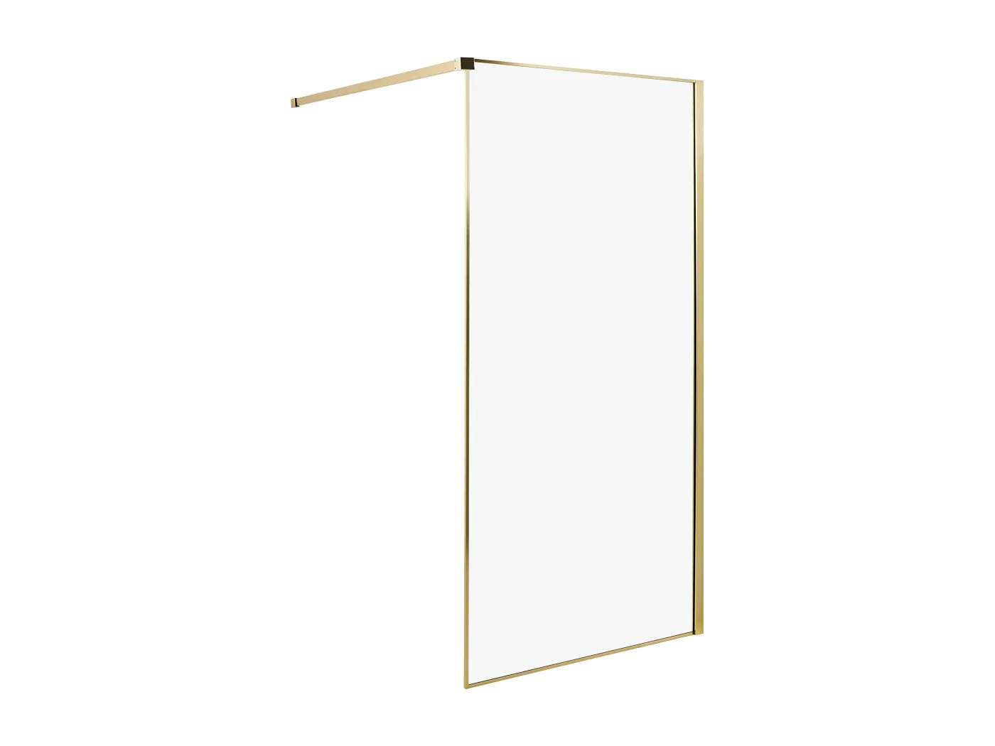 Duschwand ohne Türen aus Sicherheitsglas 100 x 190 cm gold Waspam