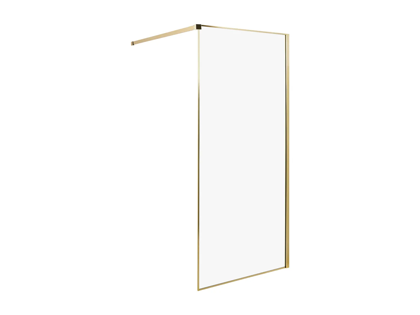 Duschwand ohne Türen aus Sicherheitsglas 90 x 190 cm gold Waspam