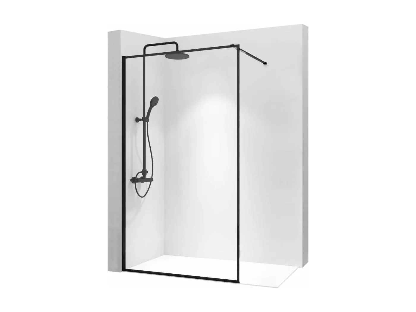 Duschwand Rea Bler 80 Black