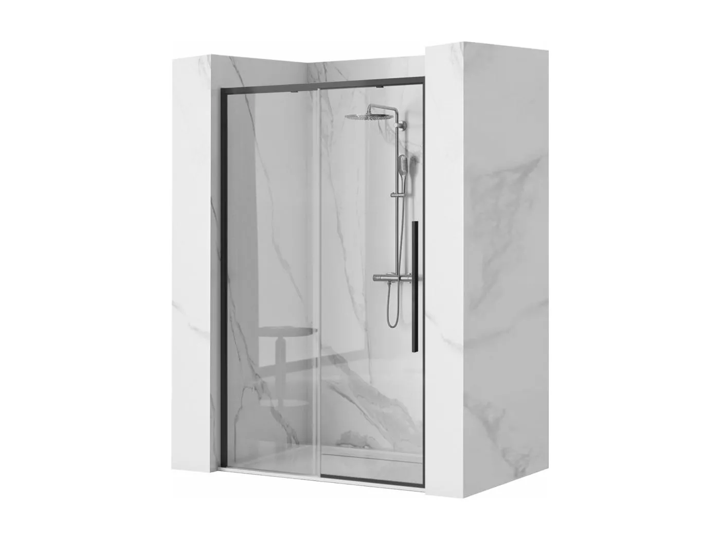 Duschtür Schiebetür Rea Solar 120 Black