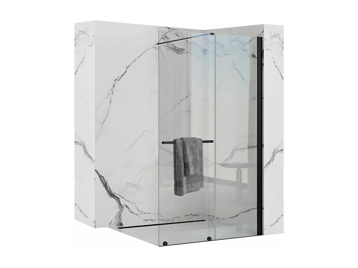 Duschwand Rea Cortis 100 Black