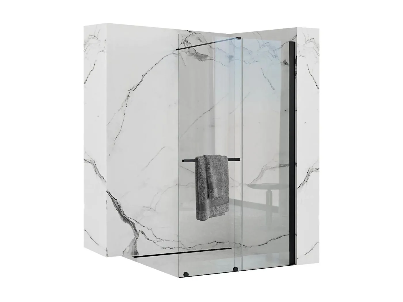 Duschwand Rea Cortis 120 Black