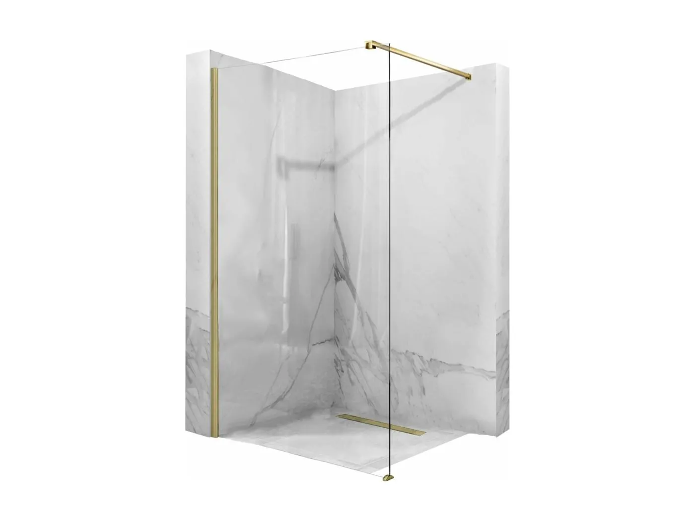 Duschwand Rea Aero 100 Brush Gold