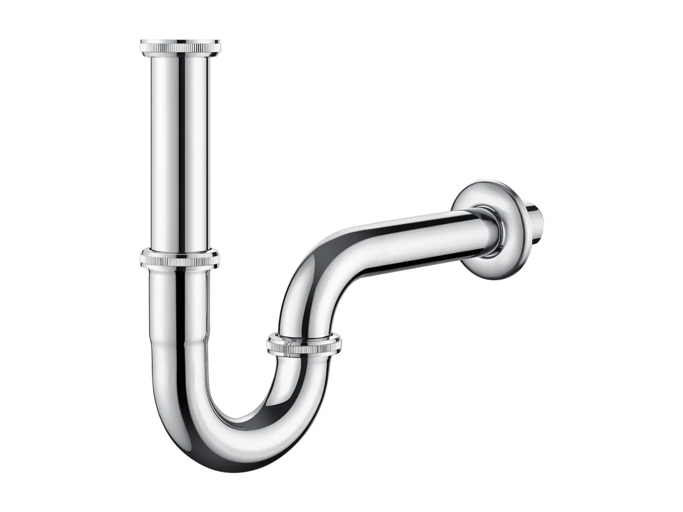 AuraLum Max U-förmiger Waschbeckensiphon, Edelstahl, verchromt, geruchsabweisender Siphon, Ø 32 mm, Badezimmerzubehör, EU-Modell