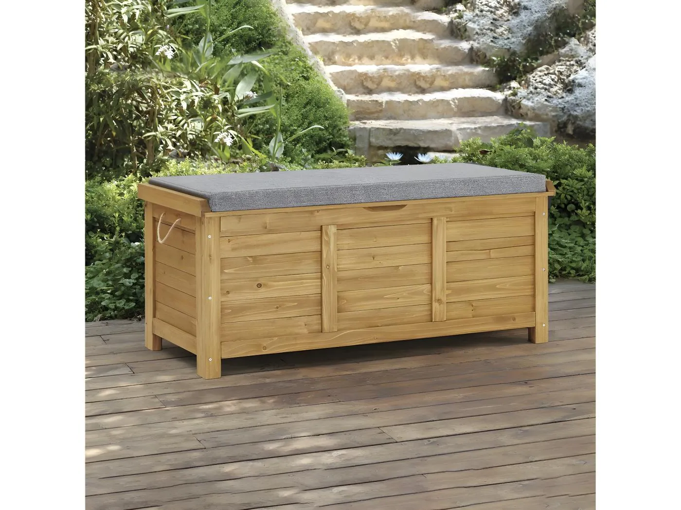 Gartenbox aus Holz "Gana" - 125 x 60 x 54 cm - Braun