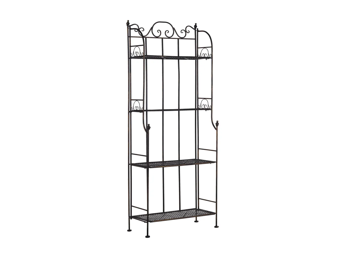 Gartenregal Metall schwarz / gold Antik-Optik 4 Ablageflächen klappbar Isernia