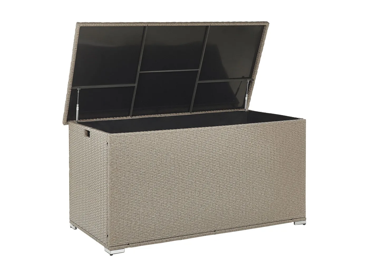 Praktische Auflagenbox Rattan 290 L 155 x 75 cm taupe Modena