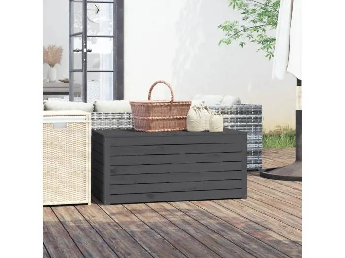 Gartenbox Grau 101x50,5x46,5 cm Massivholz Kiefer