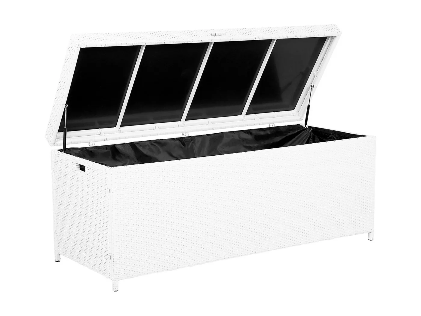 Praktische Auflagenbox Rattan weiß Modena