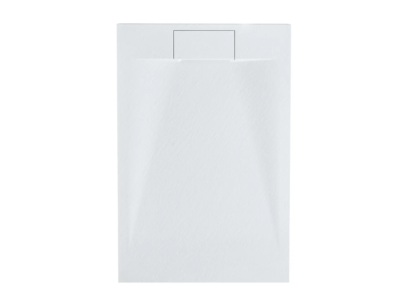 SMC Duschwanne mit Ablaufrinne 80x120 cm Steinoptik weiß 3 cm hoch Azzuro