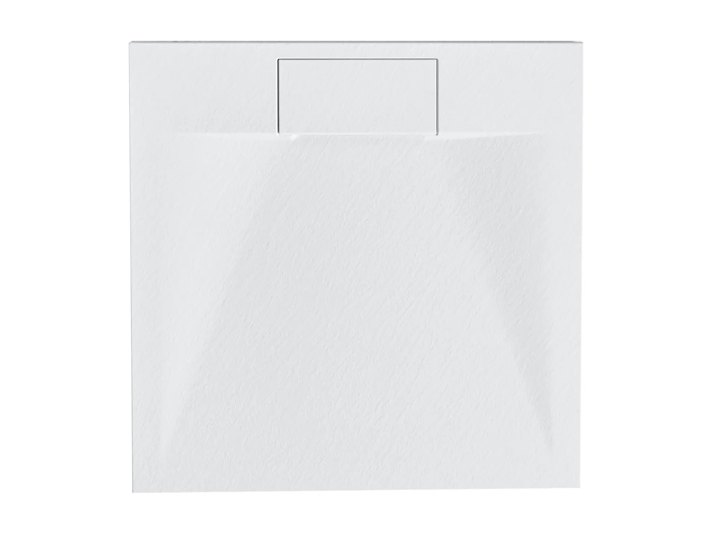 SMC Duschwanne mit Ablaufrinne 90x90 cm Steinoptik weiß 3 cm hoch Azzuro