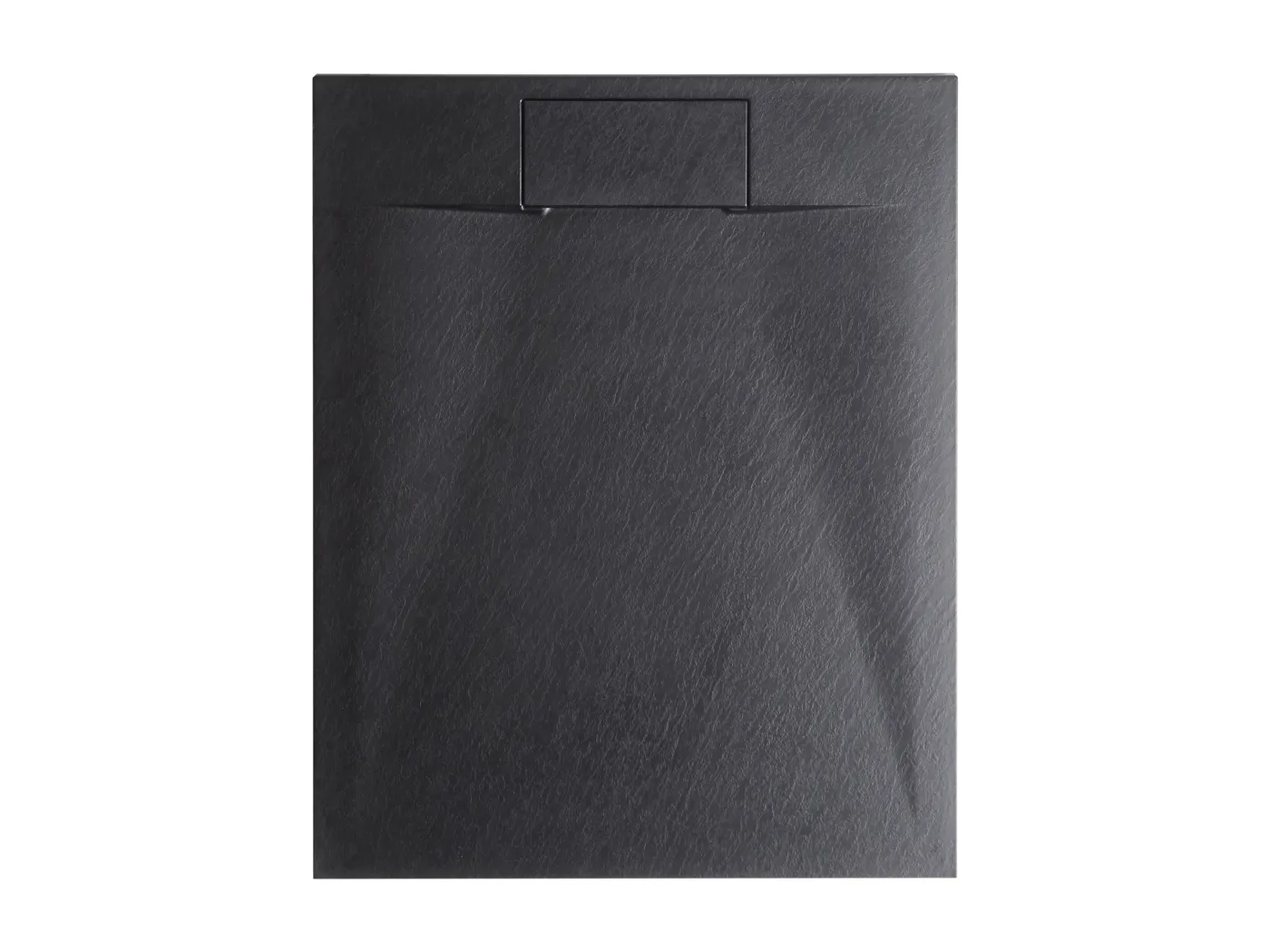 SMC Duschwanne mit Ablaufrinne 80x100 cm Steinoptik schwarz 3 cm hoch Azzuro