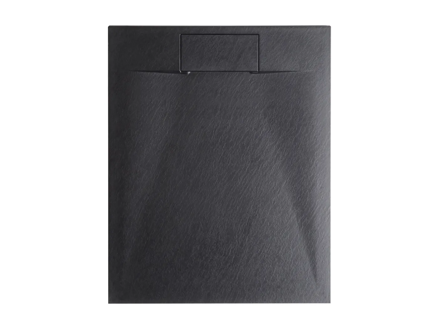 SMC Duschwanne mit Ablaufrinne 80x120 cm Steinoptik schwarz 3 cm hoch Azzuro