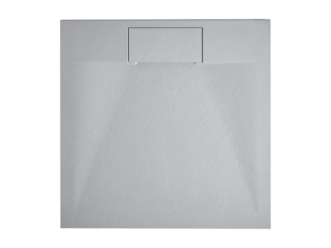 SMC Duschwanne mit Ablaufrinne 80x80 cm Steinoptik grau 3 cm hoch Azzuro