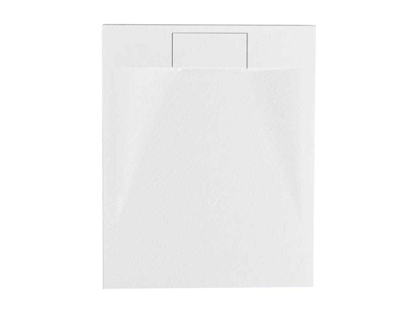 SMC Duschwanne mit Ablaufrinne 80x100 cm Steinoptik weiß 3 cm hoch Azzuro