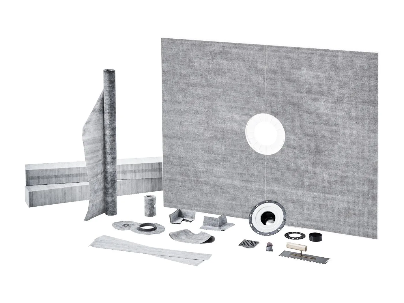 Duschrand-Kit SucceBuy, 122 x 152 cm, mit 5,1 cm zentralem ABS-Befestigungsring, Wasserdicht