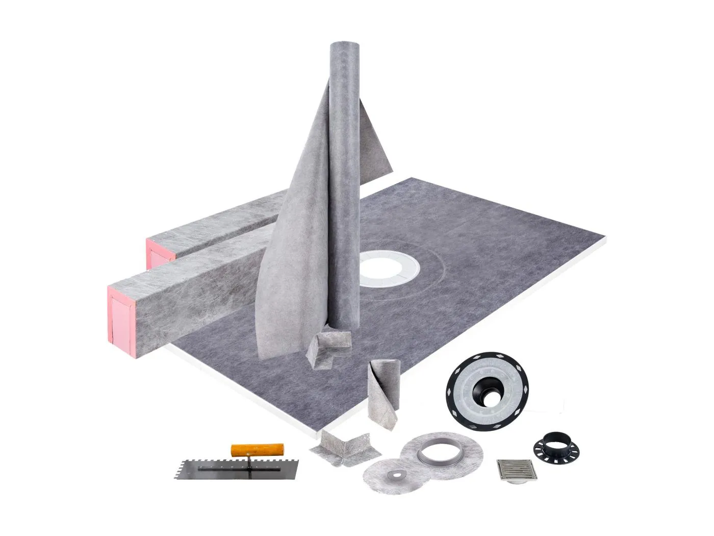 Wasserdichter Duschablauf SucceBuy, 122 x 183 cm, mit Zentralem Ablauf und PVC-Befestigungsring